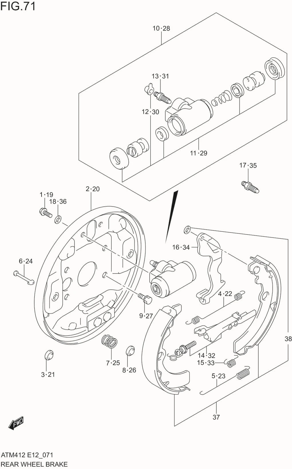 FIG.71 REAR WHEEL BRAKE