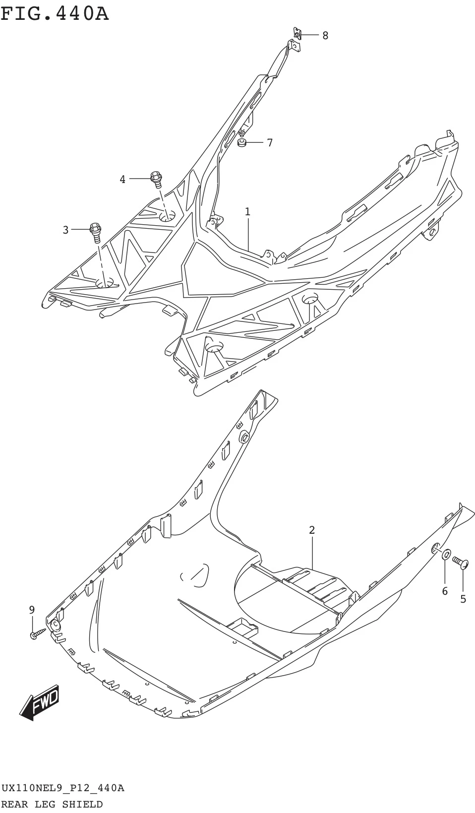 FIG. 440A REAR LEG SHIELD