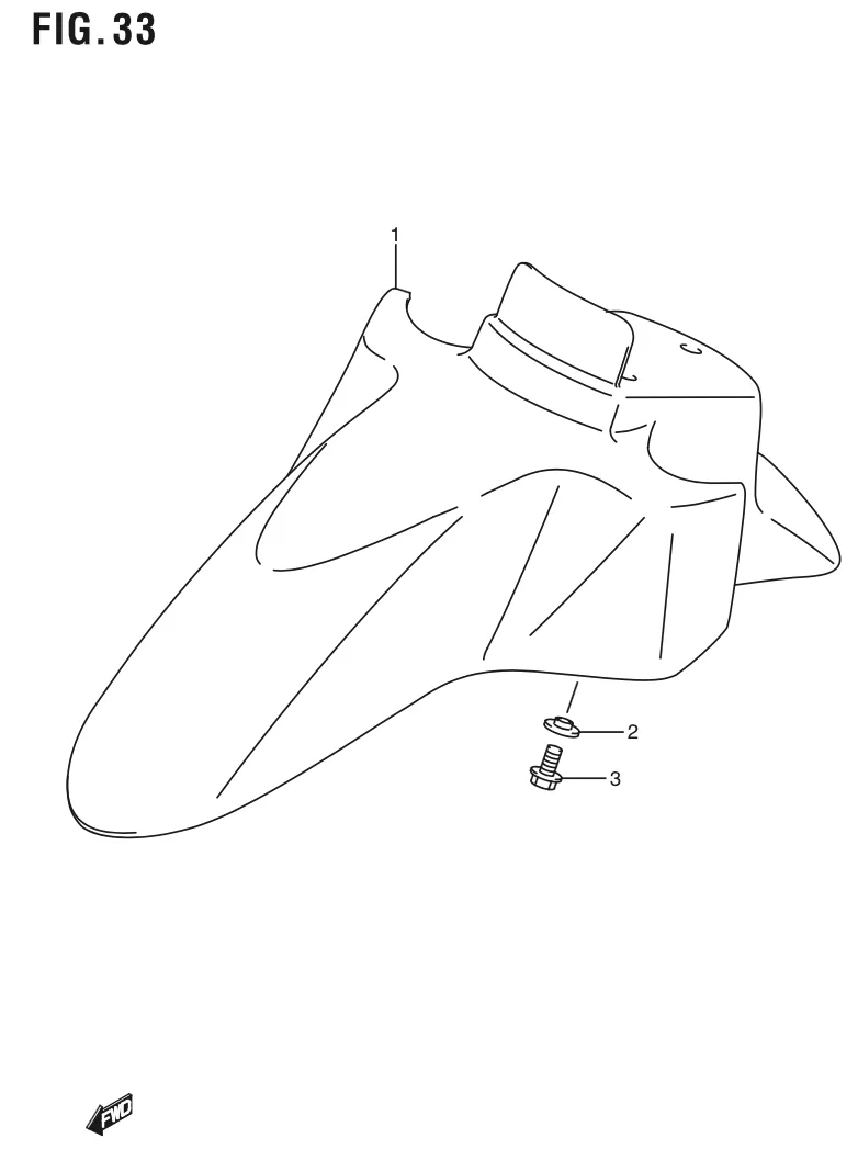 FIG. 33 FRONT FENDER