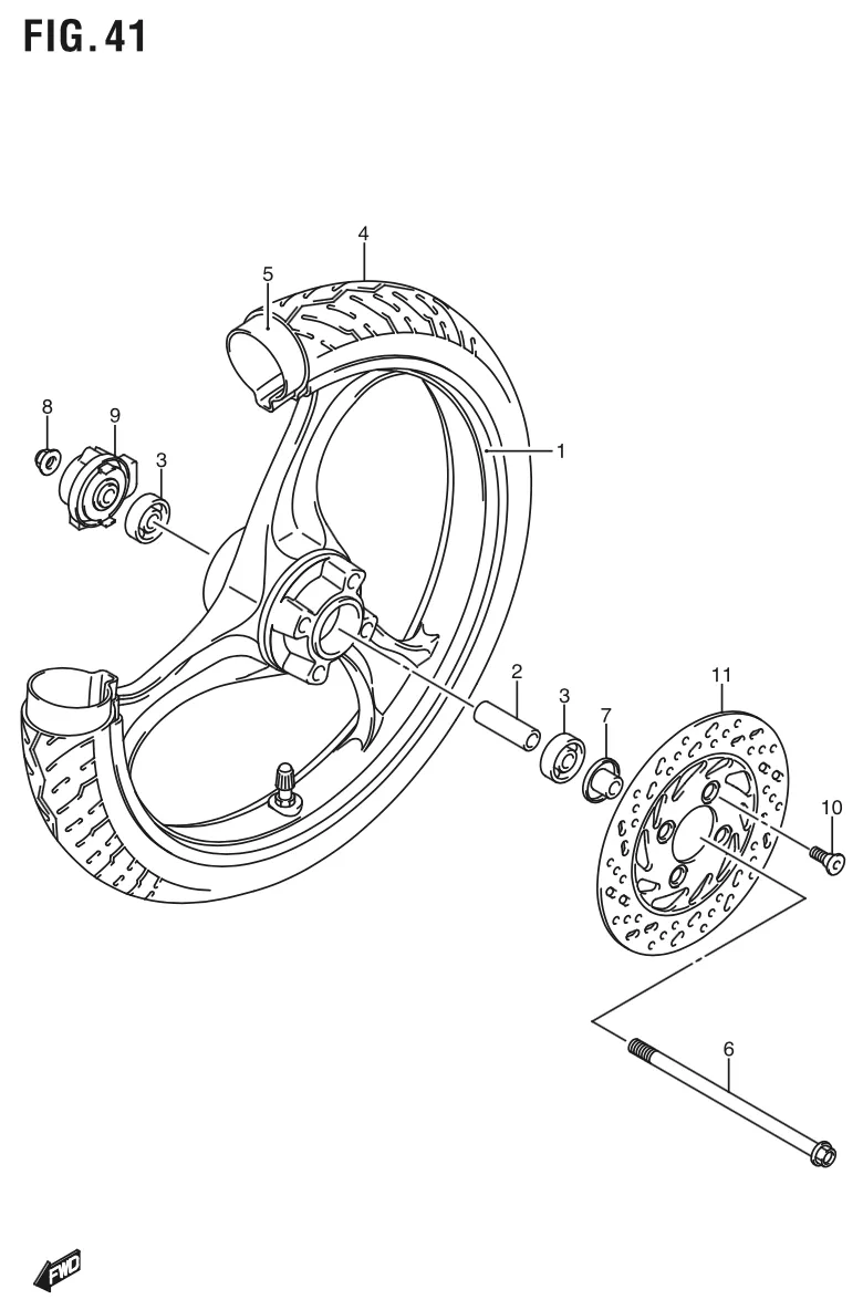 FIG. 41 FRONT WHEEL