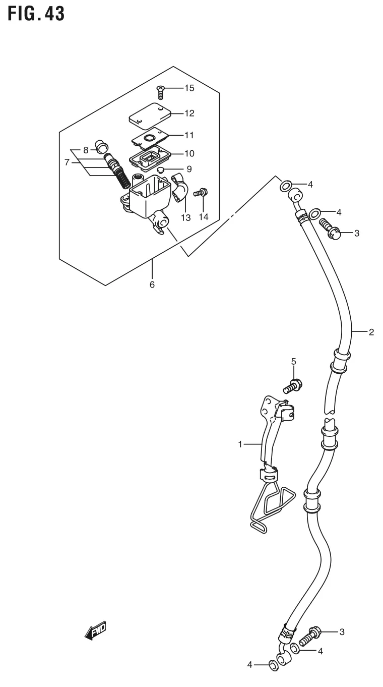 FIG. 43 FRONT MASTER CYLINDER