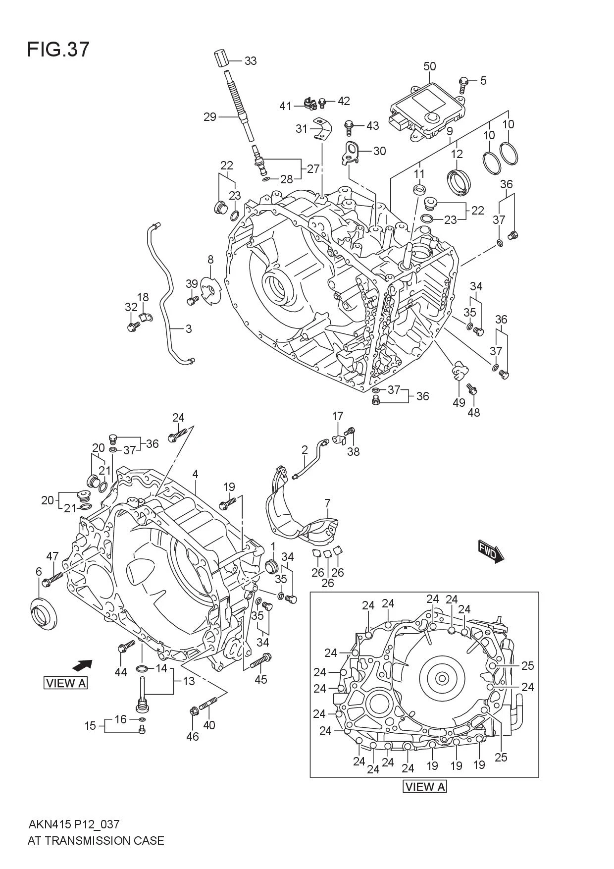 FIG.37 AT TRANSMISSION CASE (6AT)