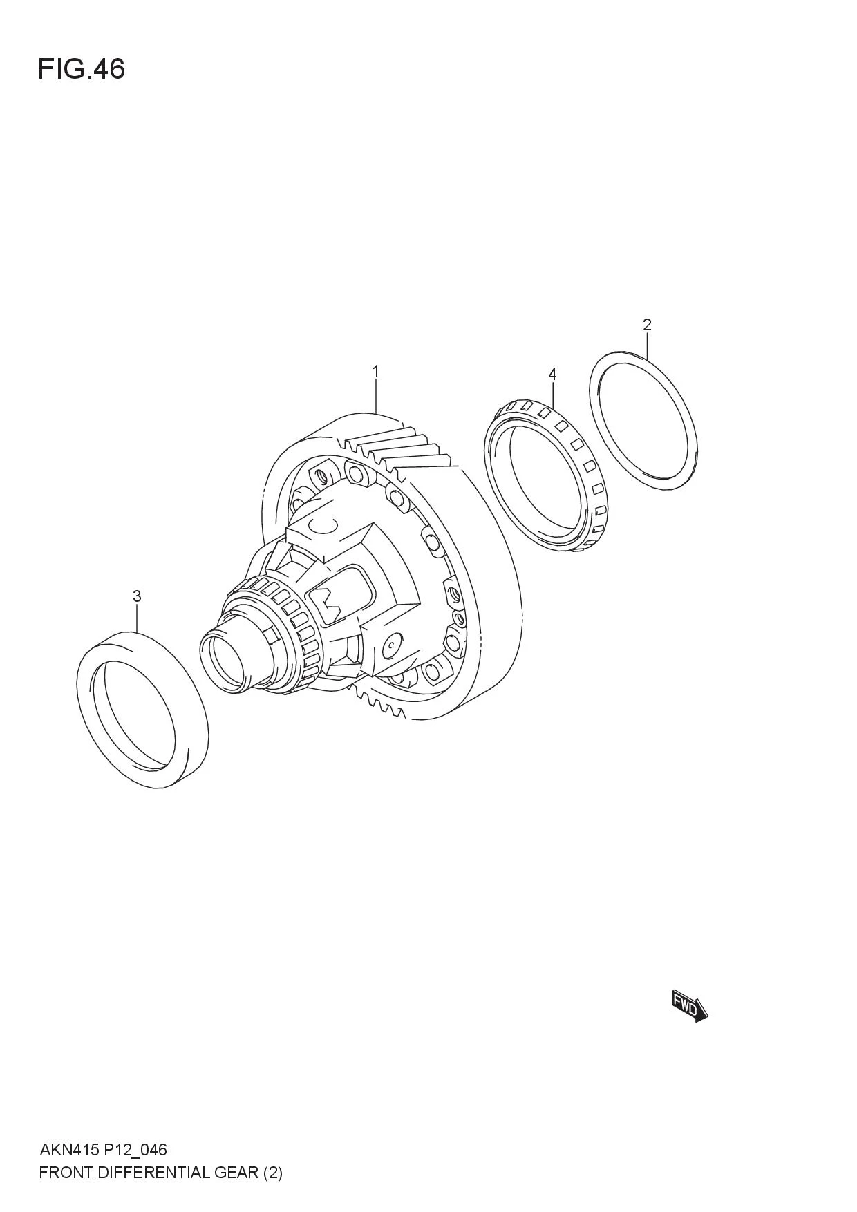 FIG.46 FRONT DIFFERENTIAL GEAR (6AT)