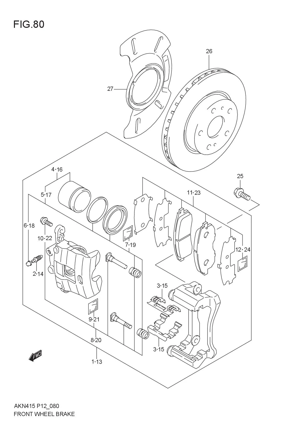 FIG.80 FRONT WHEEL BRAKE