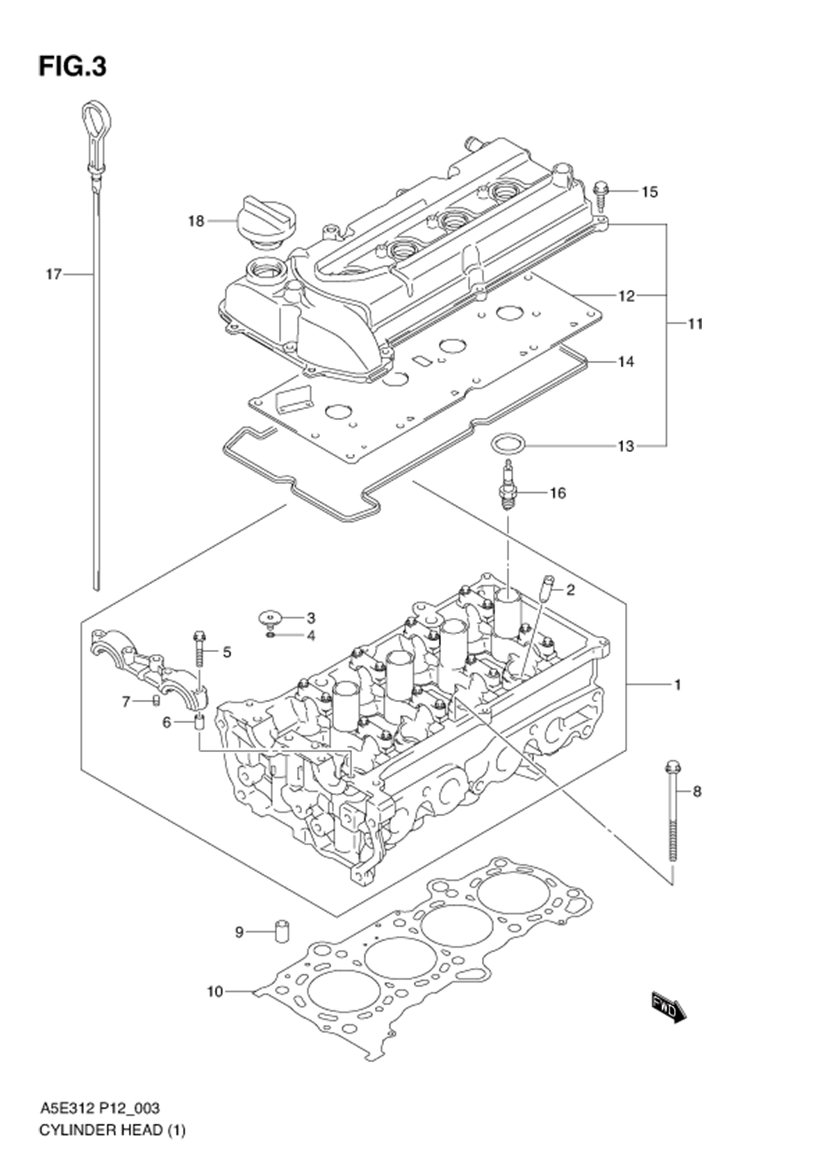 FIG.3 CYLINDER HEAD (TYPE 1)