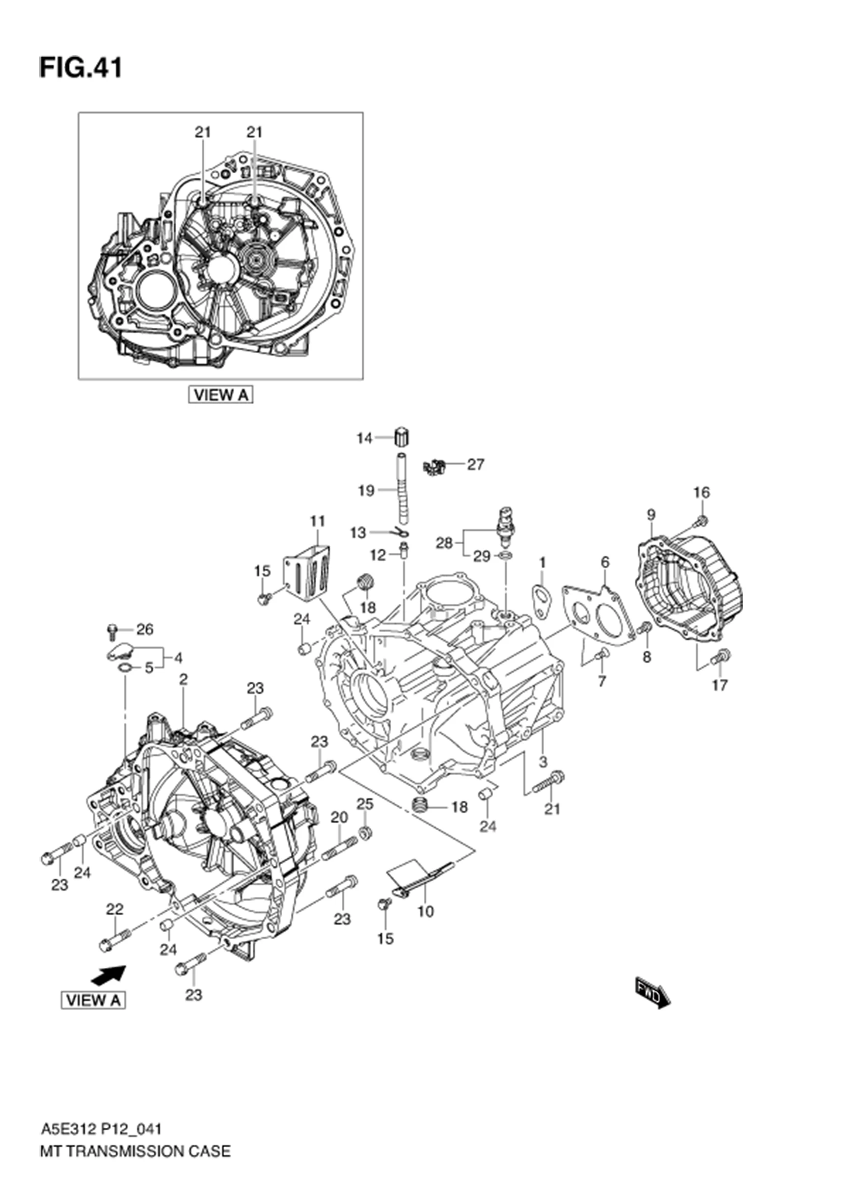 FIG.41 MT TRANSMISSION CASE (MT)