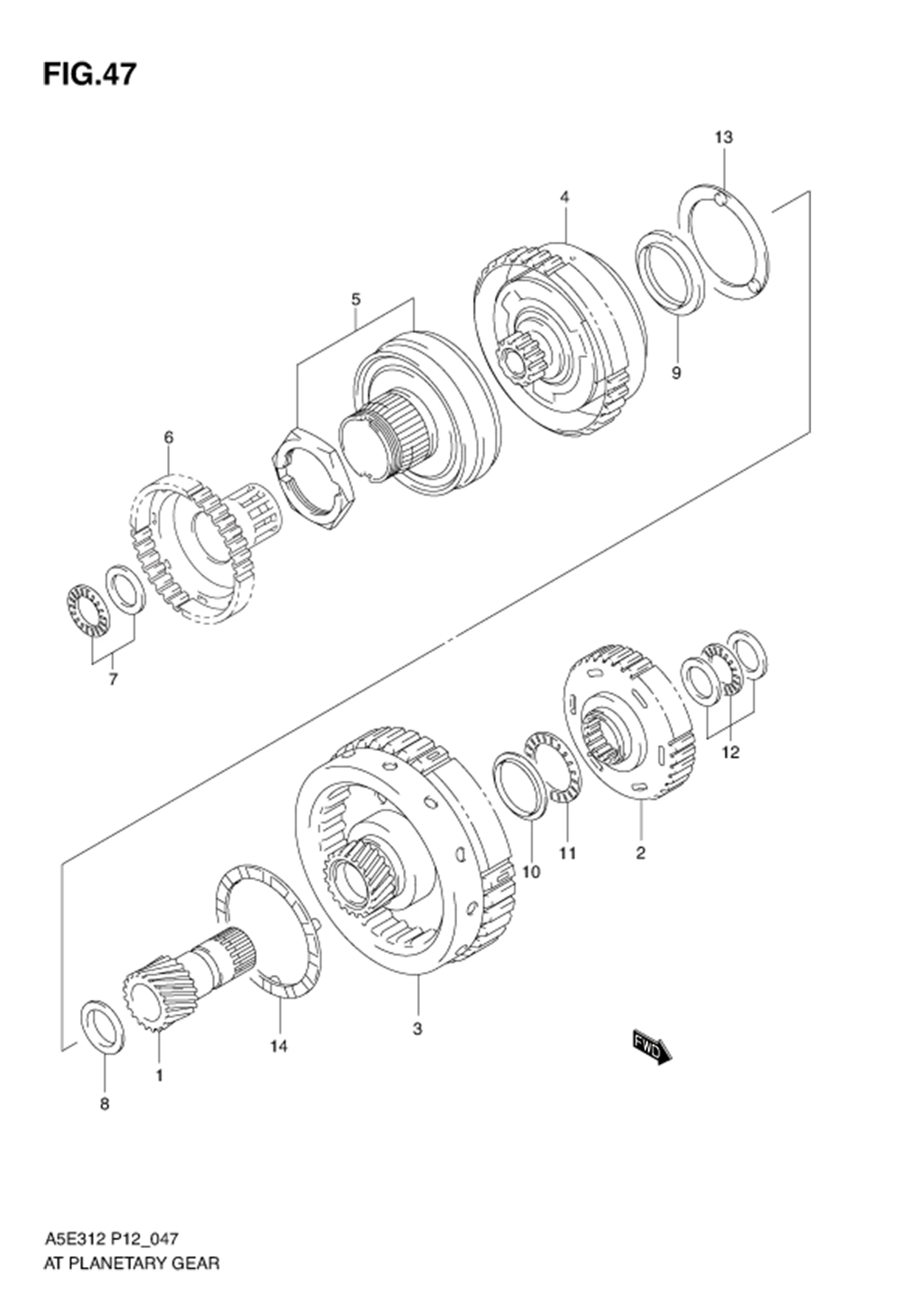 FIG.47 AT PLANETARY GEAR (AT)