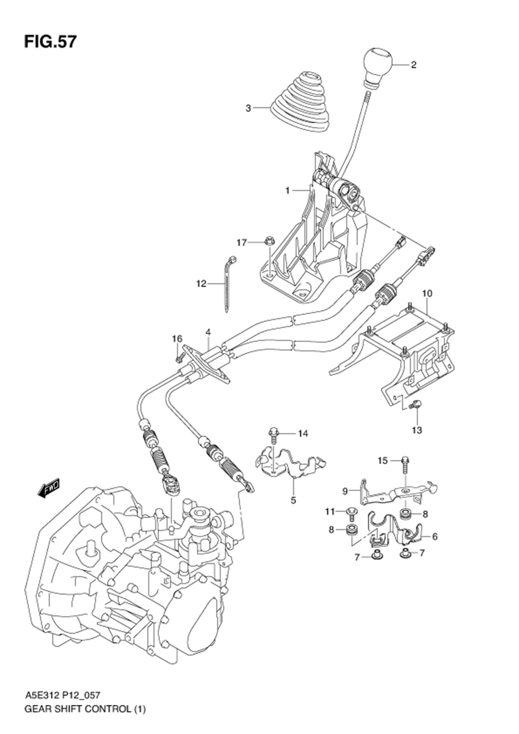 FIG.57 GEAR SHIFT CONTROL (MT)