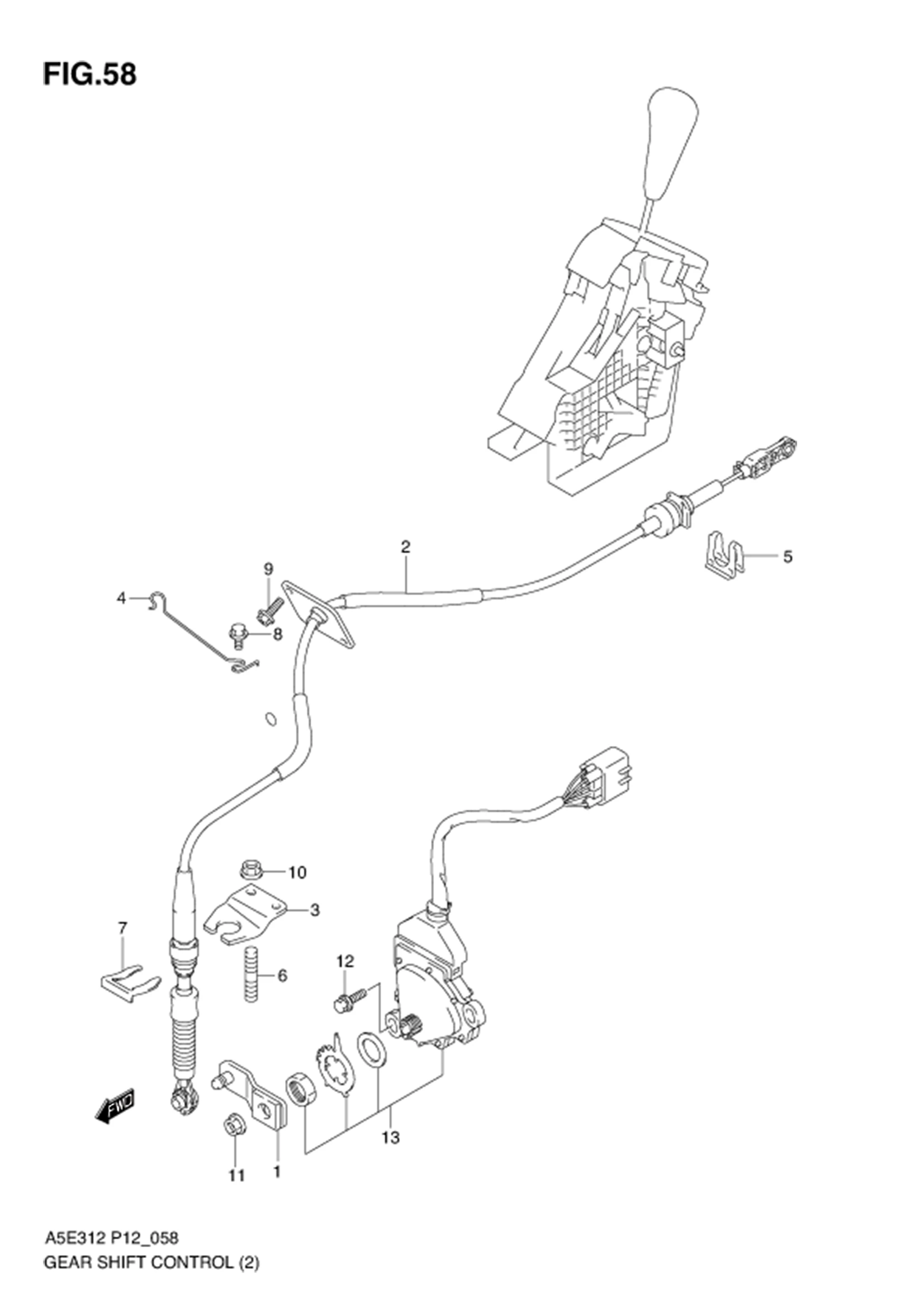 FIG.58 GEAR SHIFT CONTROL (AT)