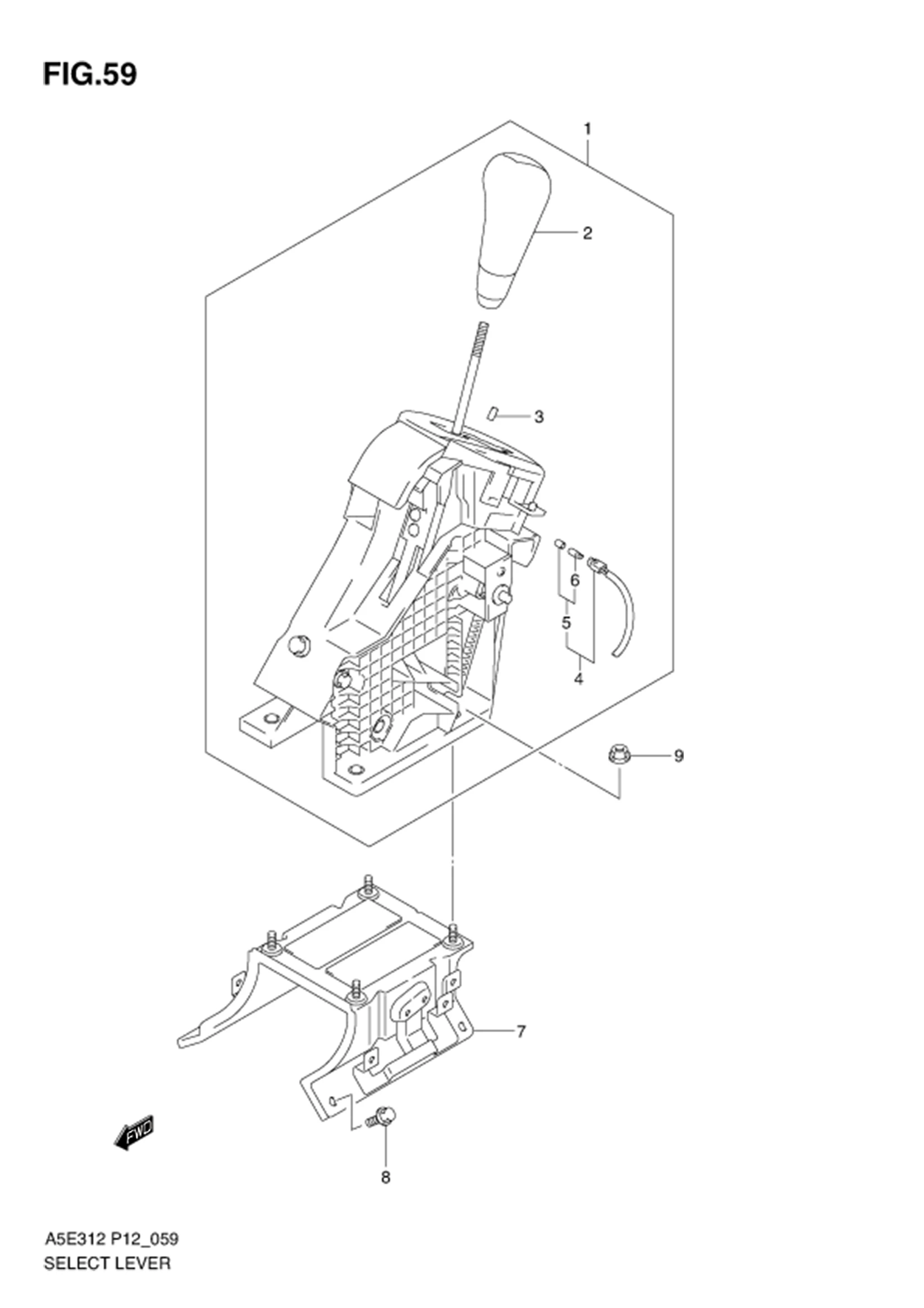FIG.59 SELECT LEVER (AT)