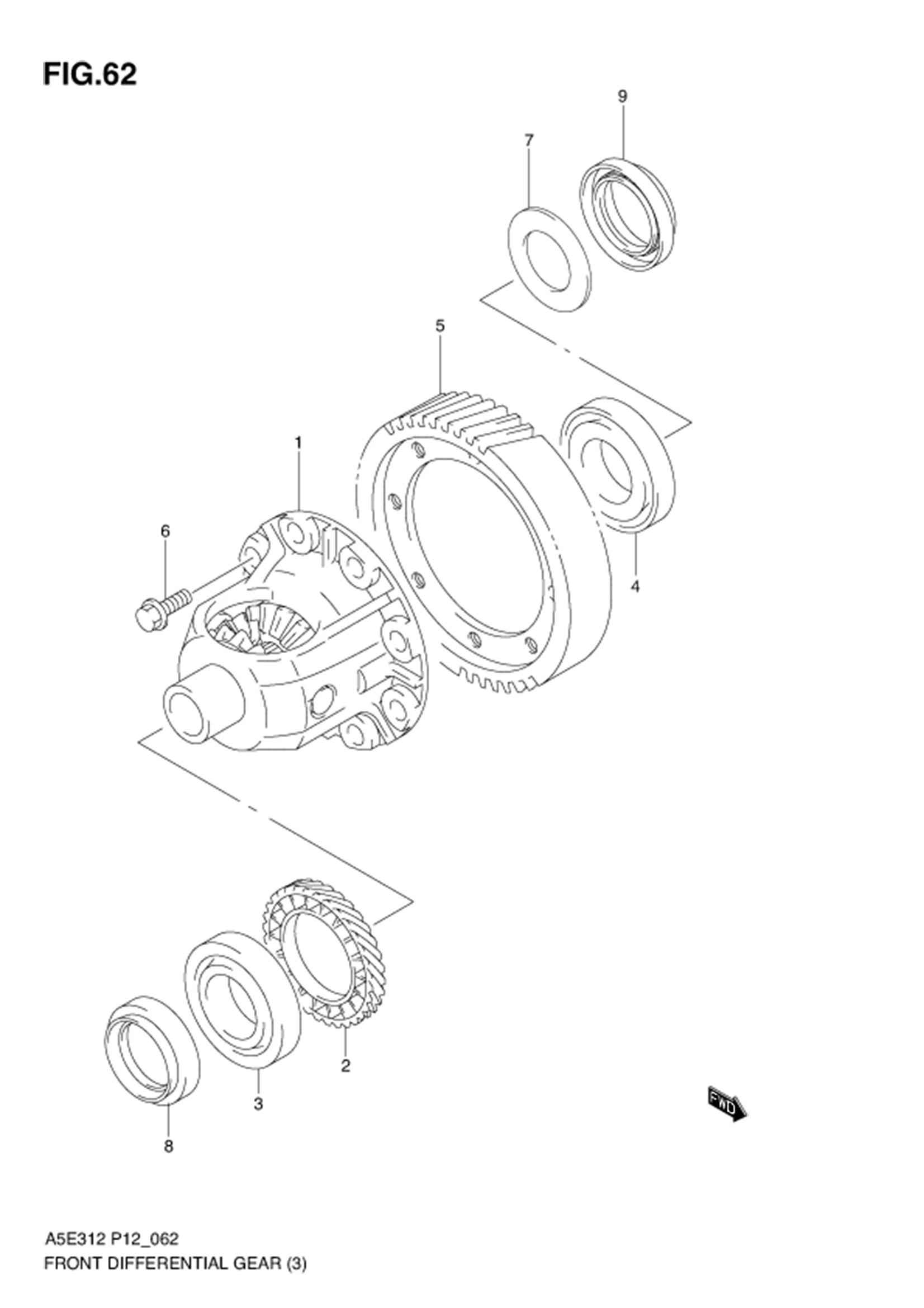 FIG.62 RONT DIFFERENTIAL GEAR (AT)