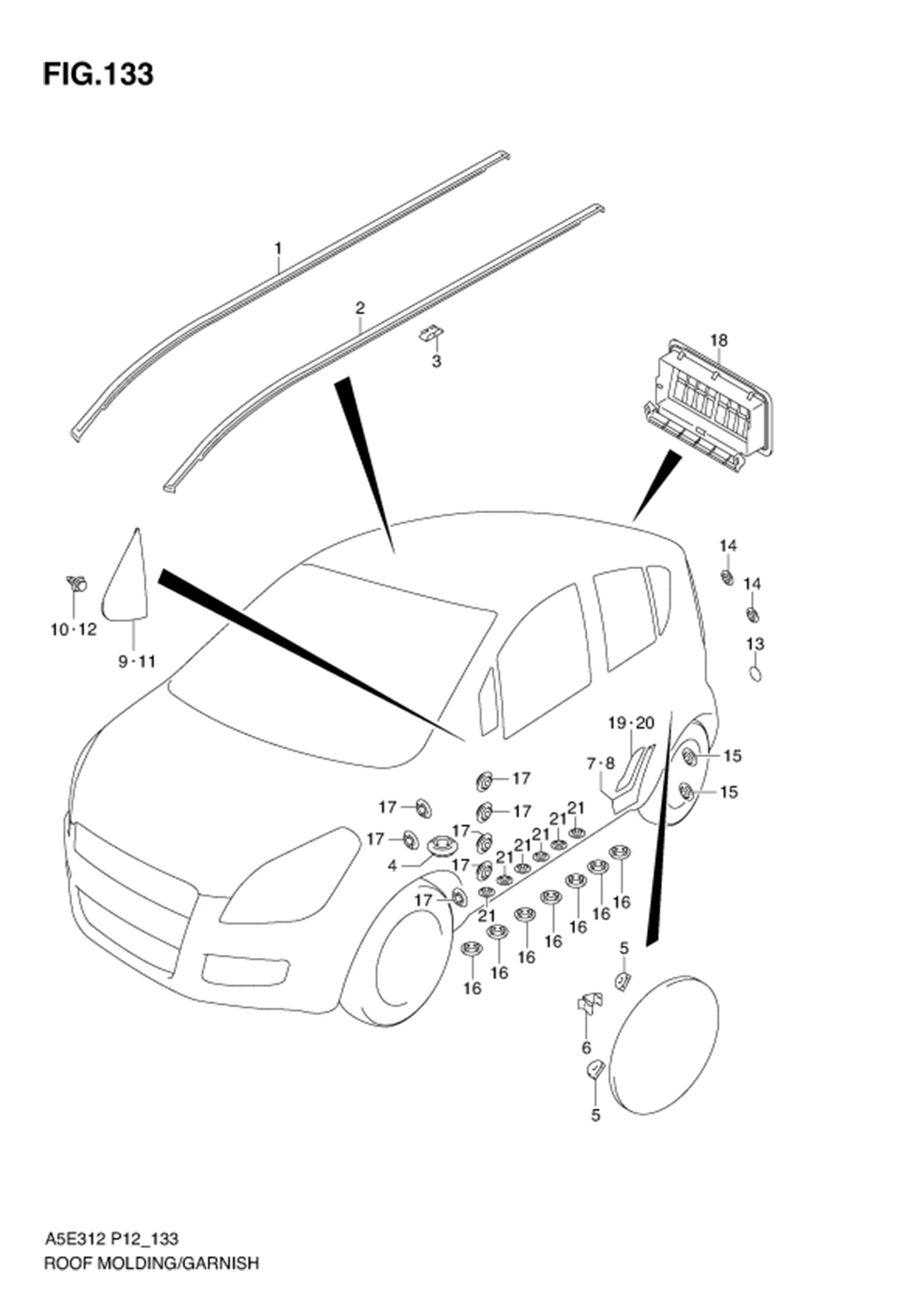 FIG.133 ROOF MOLDING/GARNISH