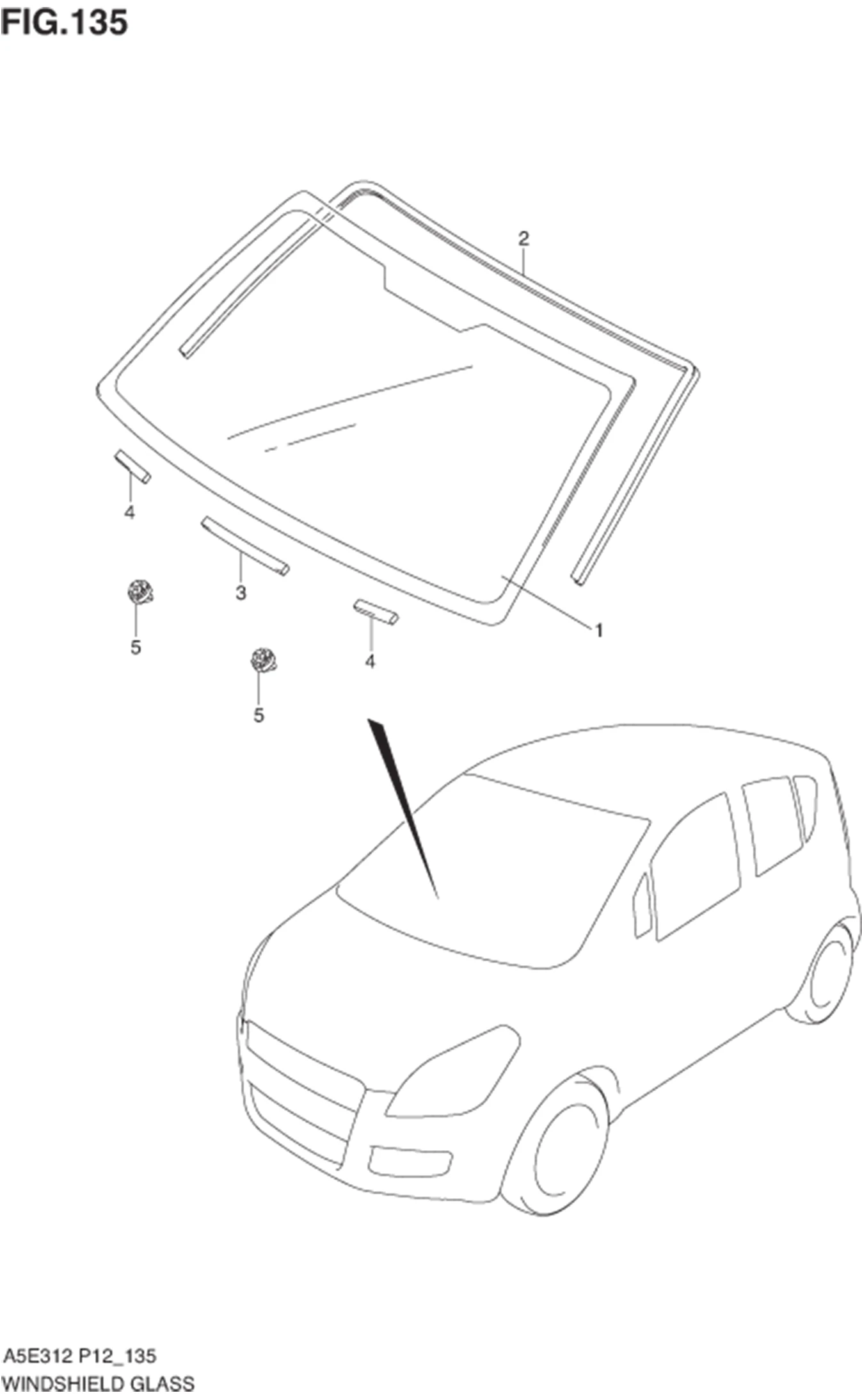 FIG.135 WINDSHIELD GLASS