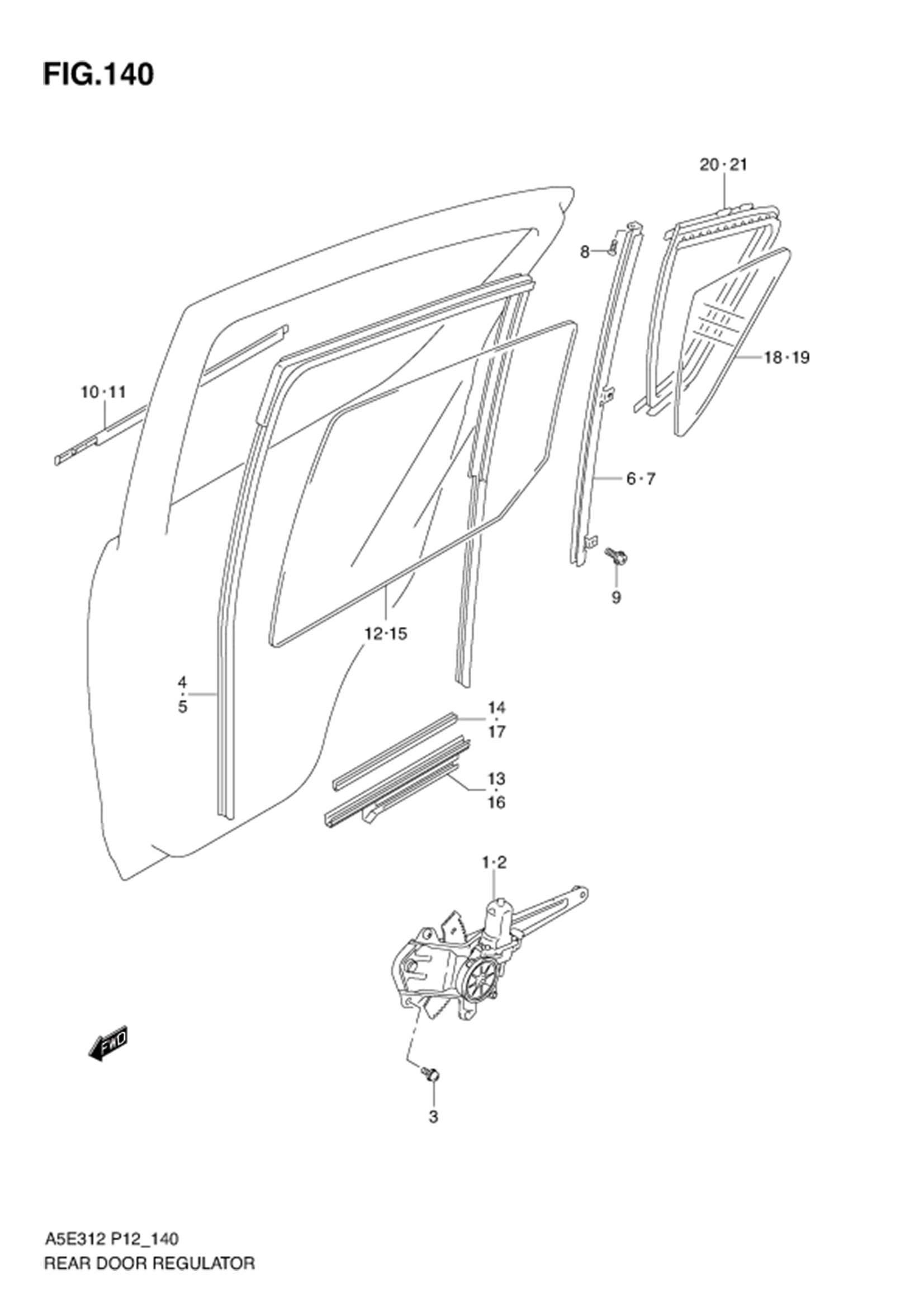 FIG.140 REAR DOOR REGULATOR