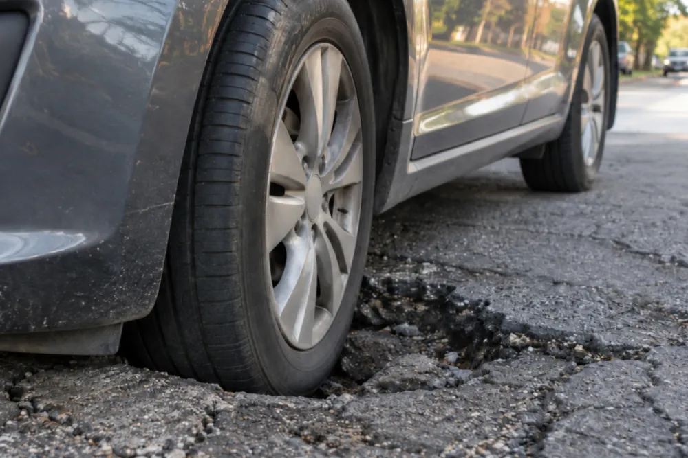 Mobil Terasa Bergoyang Setelah Menghantam Lubang