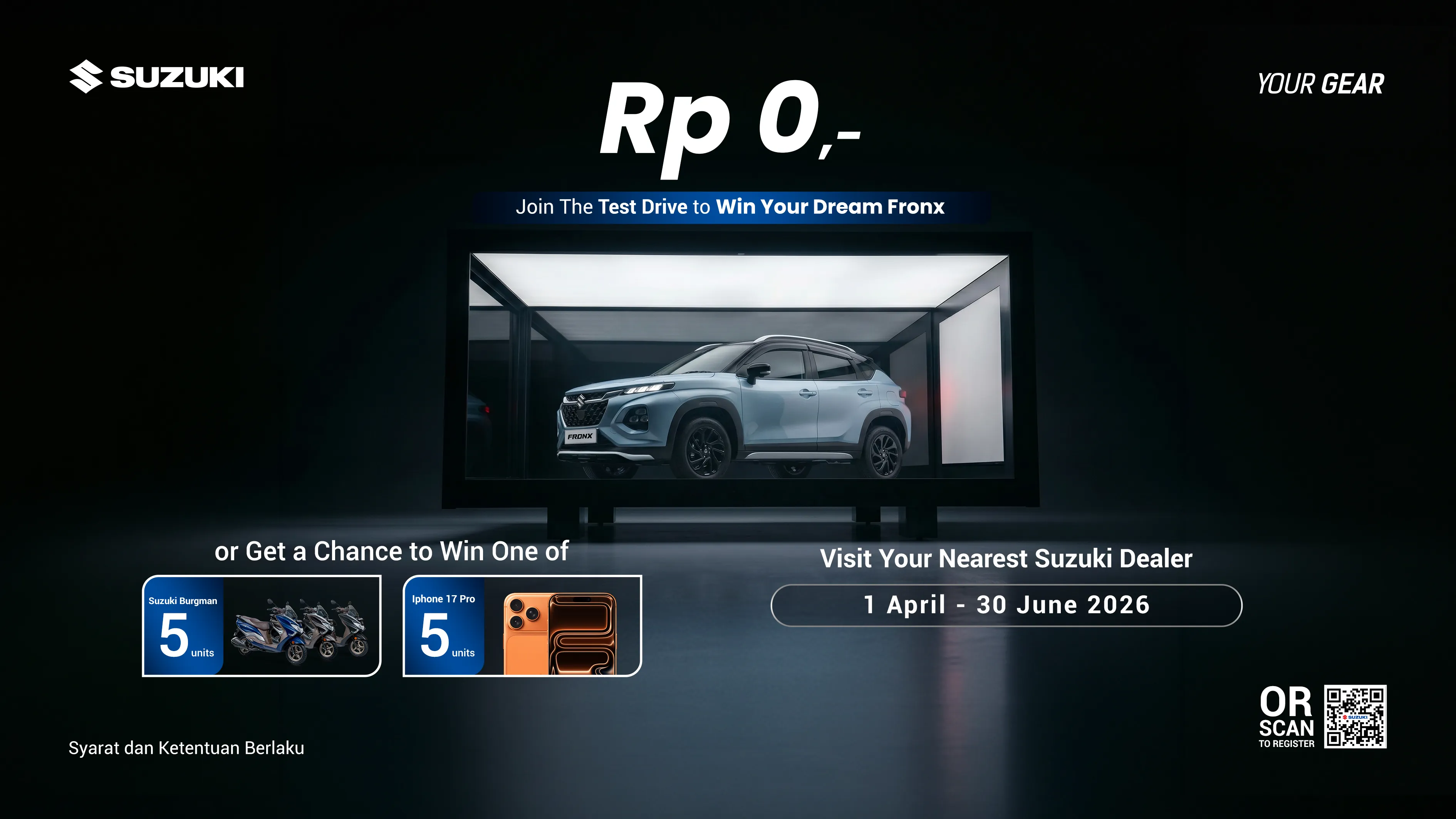 Peluang Emas Suzuki Gelar Program Test Drive Berhadiah Fronx Burgman Street 125 Ex Hingga Gawai Pintar